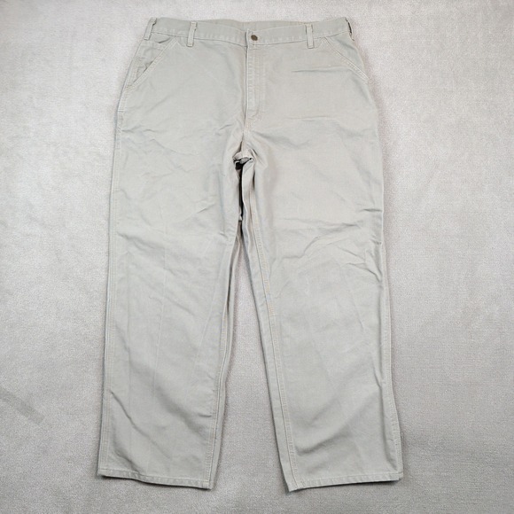 Carhartt Vintage B11 DES Dungaree Carpenter Pant 42x32 Khaki Duck Workwear Loose — photo 2
